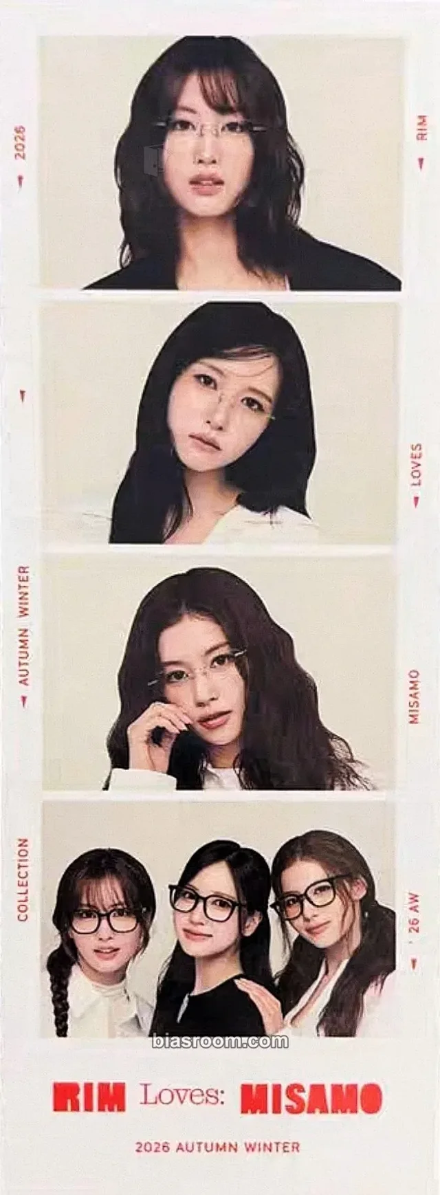 TWICE - Momo & Mina & Sana - MISAMO x RIN by JINS Other brand collaboration jins purchase benefit photo strip 4 cut photo sticker