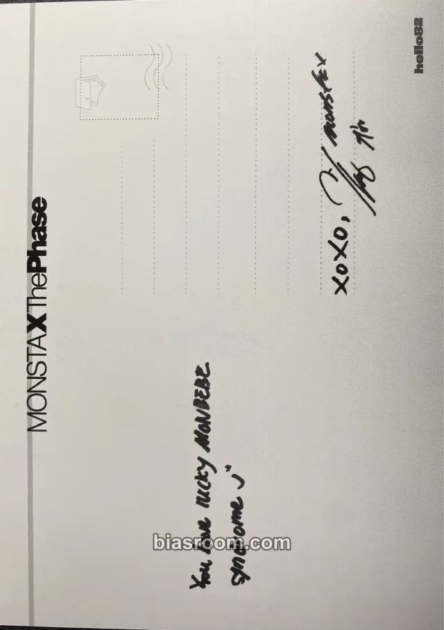 MONSTA X - Joohoney - The Phase Album pop-up hello82 postcard entrance/attendance benefit