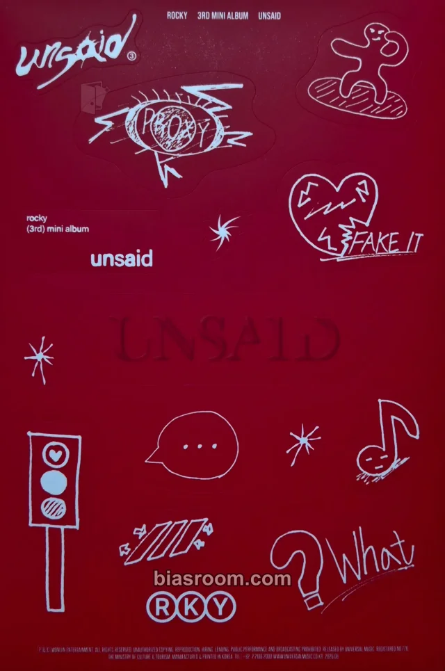 ROCKY - Rocky - Unsaid Album sticker sheet shadow version