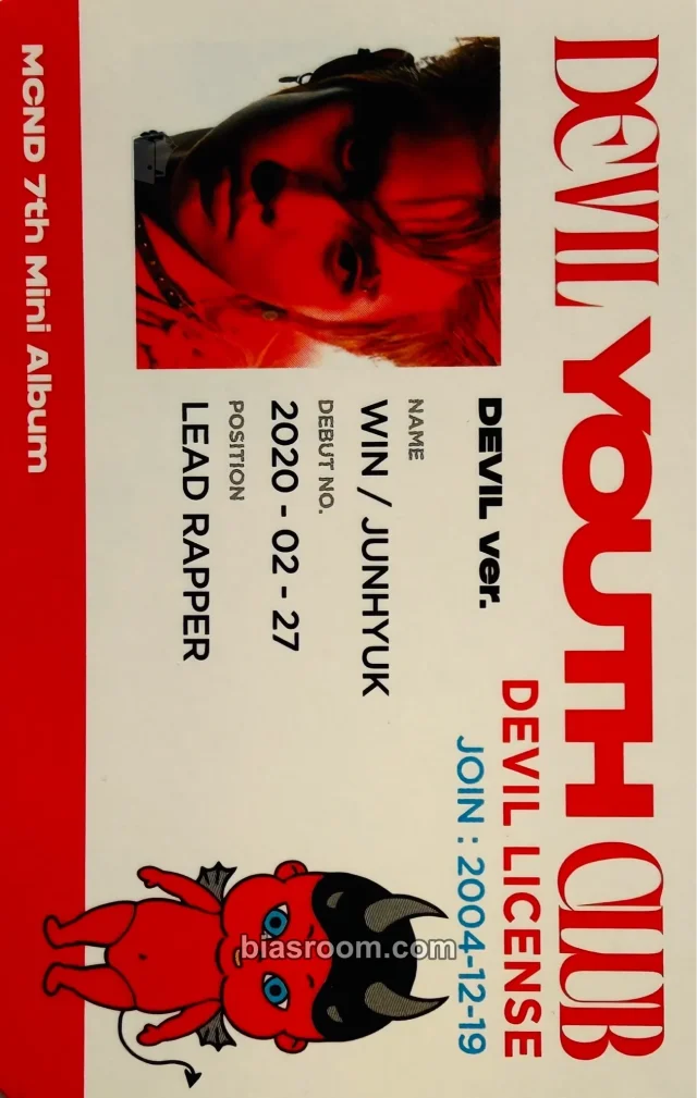MCND - Minjae - Devil Youth Club Album devil version album photocard id card