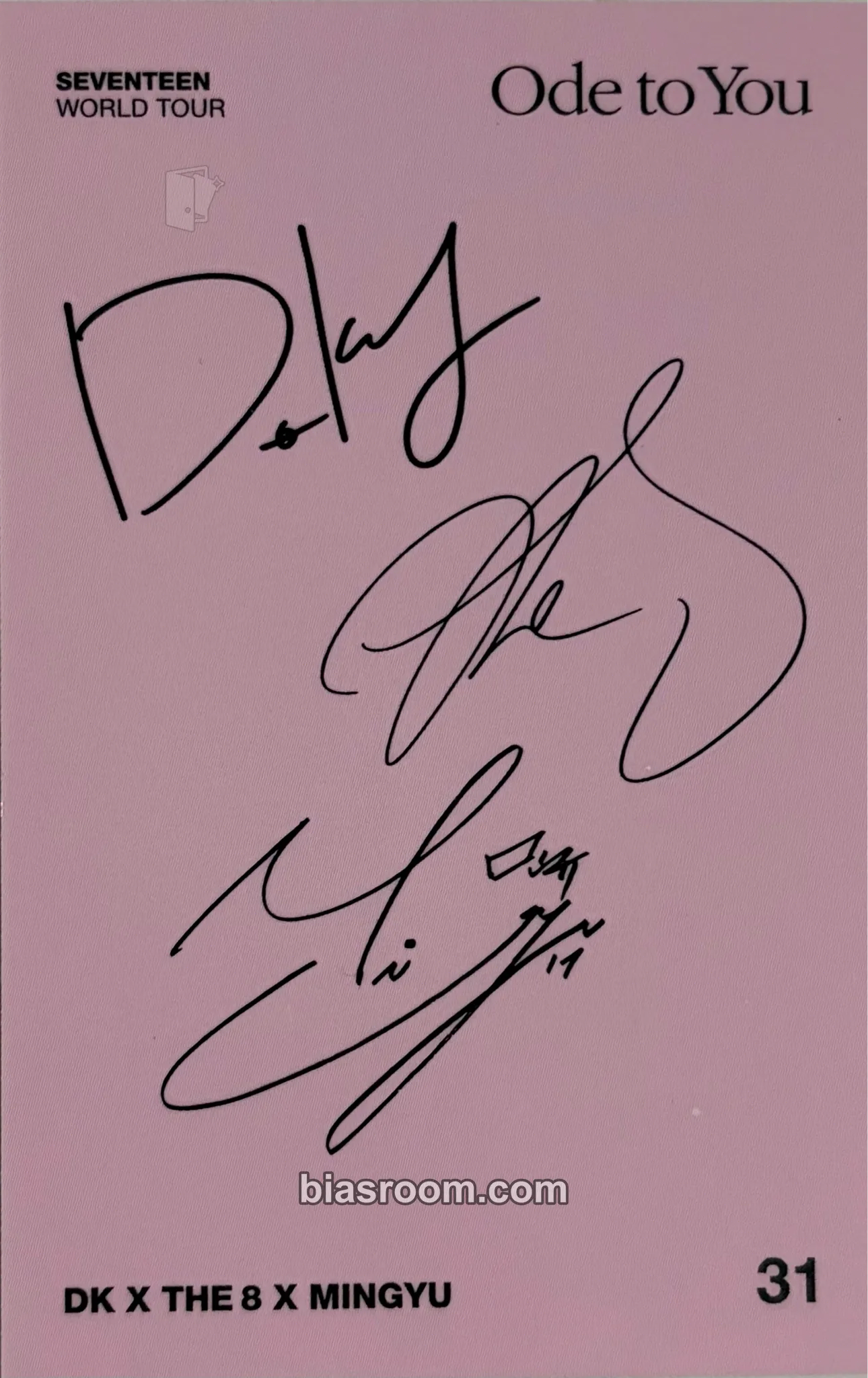 ODE TO YOU] TOUR Photocard - SEVENTEEN | Bias Room