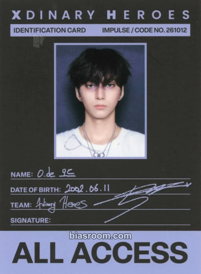 O.de Xdinary Heroes IMPULSE K-pop photocard