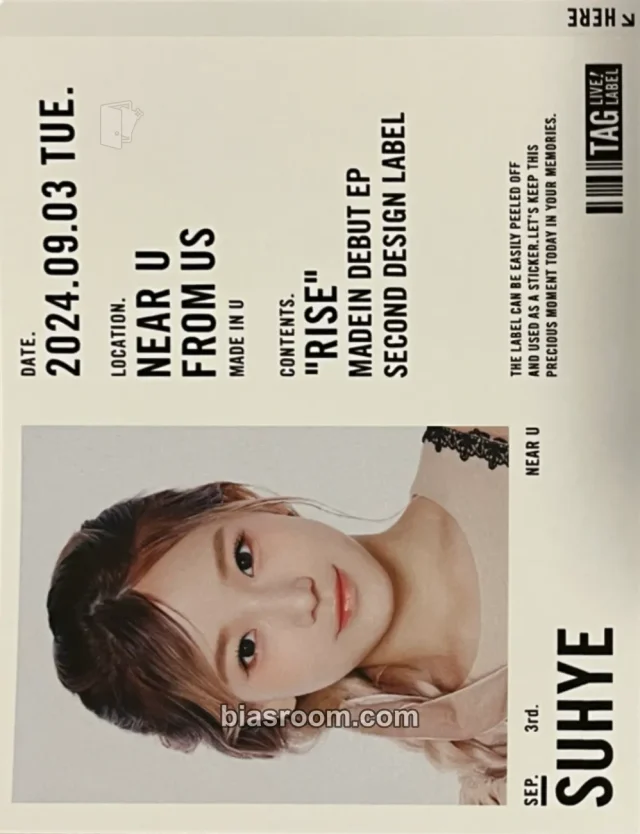 Suhye MADEIN RISE K-pop photocard