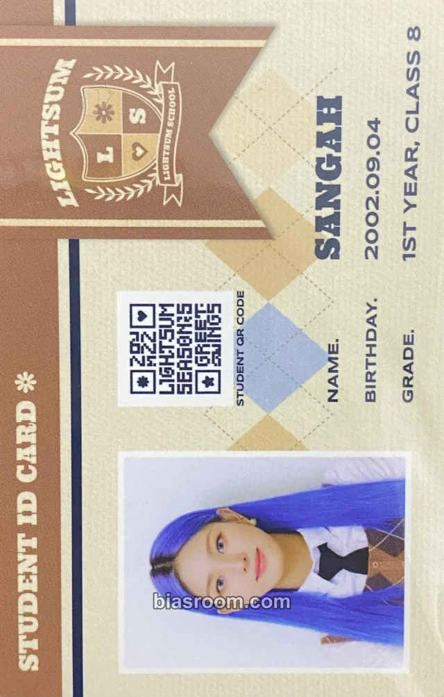 Sangah LIGHTSUM 2022 Season's Greetings K-pop photocard