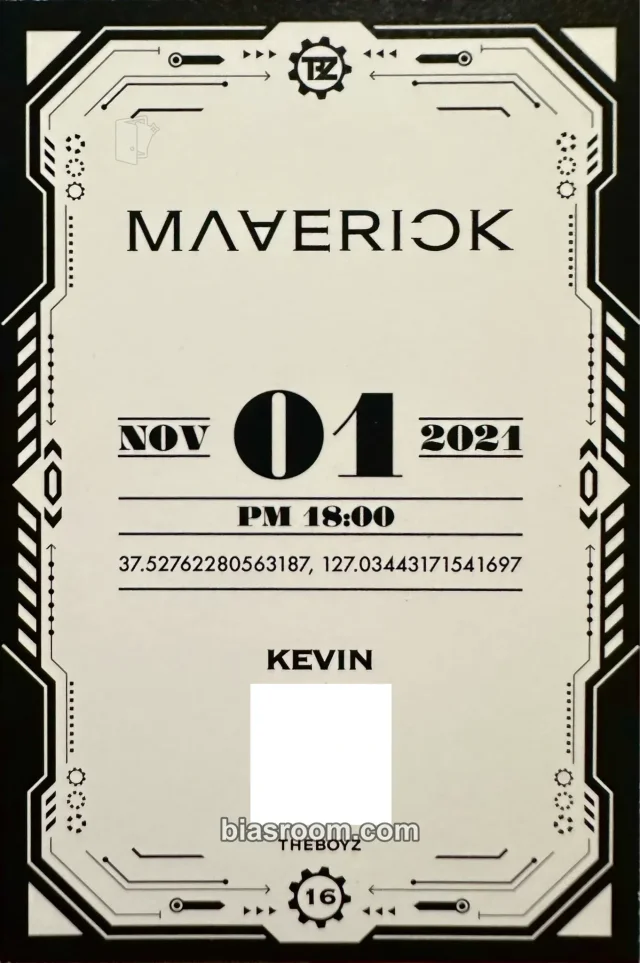 Kevin THE BOYZ Maverick K-pop Photocard