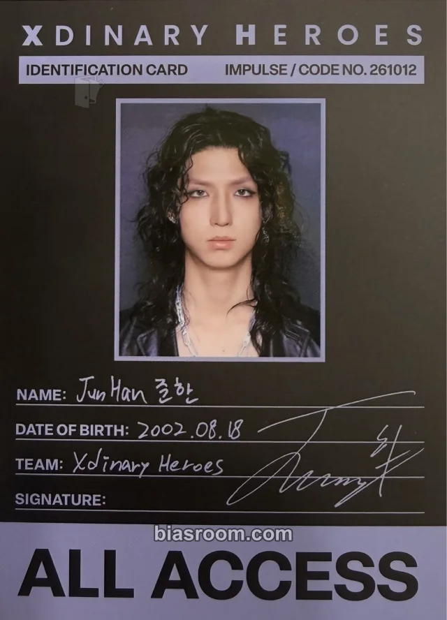 Jun Han Xdinary Heroes IMPULSE K-pop photocard
