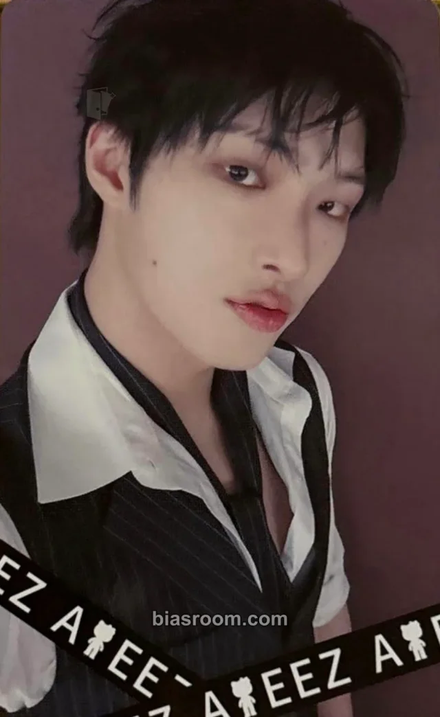 Photocard K-pop Mingi ATEEZ HELLO KITTY Black Series × ATEEZ