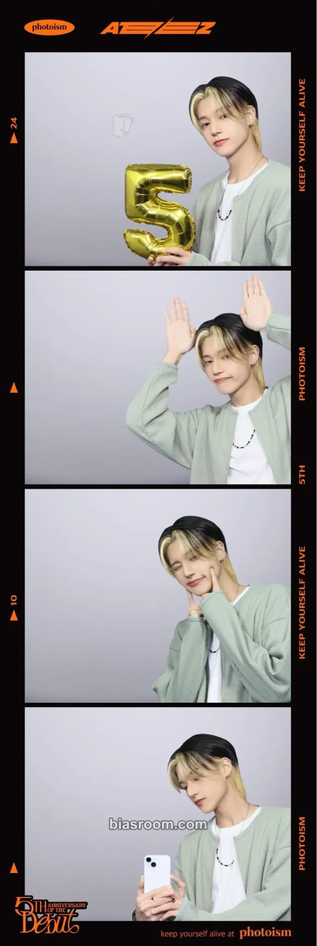 Photocard K-pop Wooyoung ATEEZ Photoism × ATEEZ