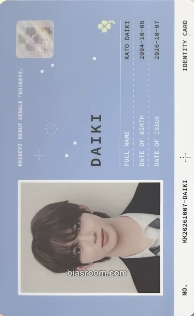 Photocard K-pop di Daiki KO1KEYZ KO1KEYZ
