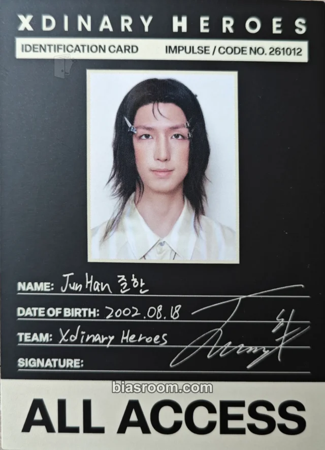 Jun Han Xdinary Heroes IMPULSE K-pop Photocard