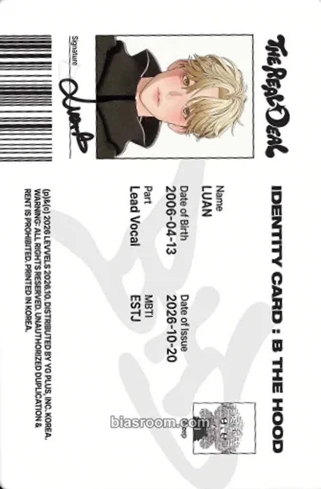 Luan B THE HOOD THE REAL DEAL K-pop photocard