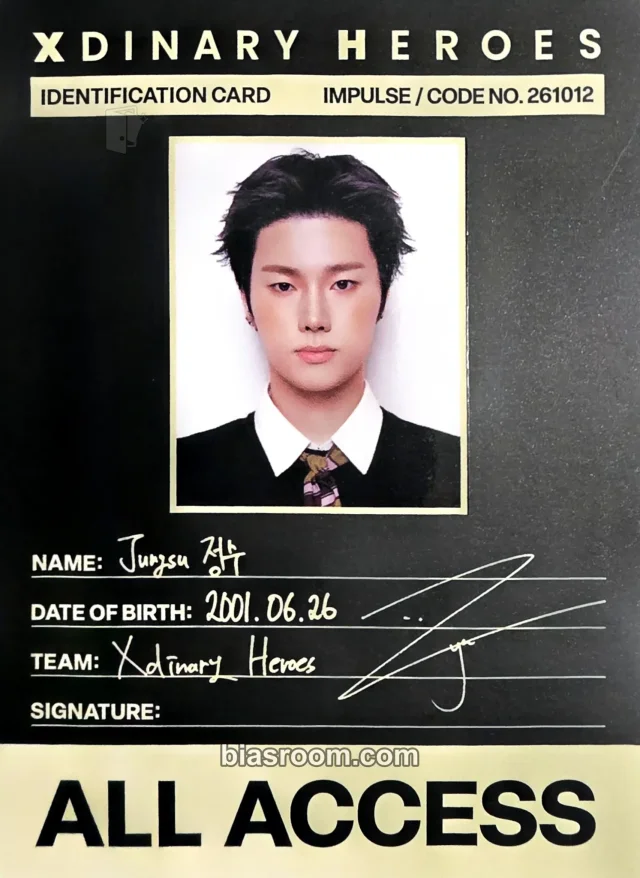 Jungsu Xdinary Heroes IMPULSE K-pop photocard