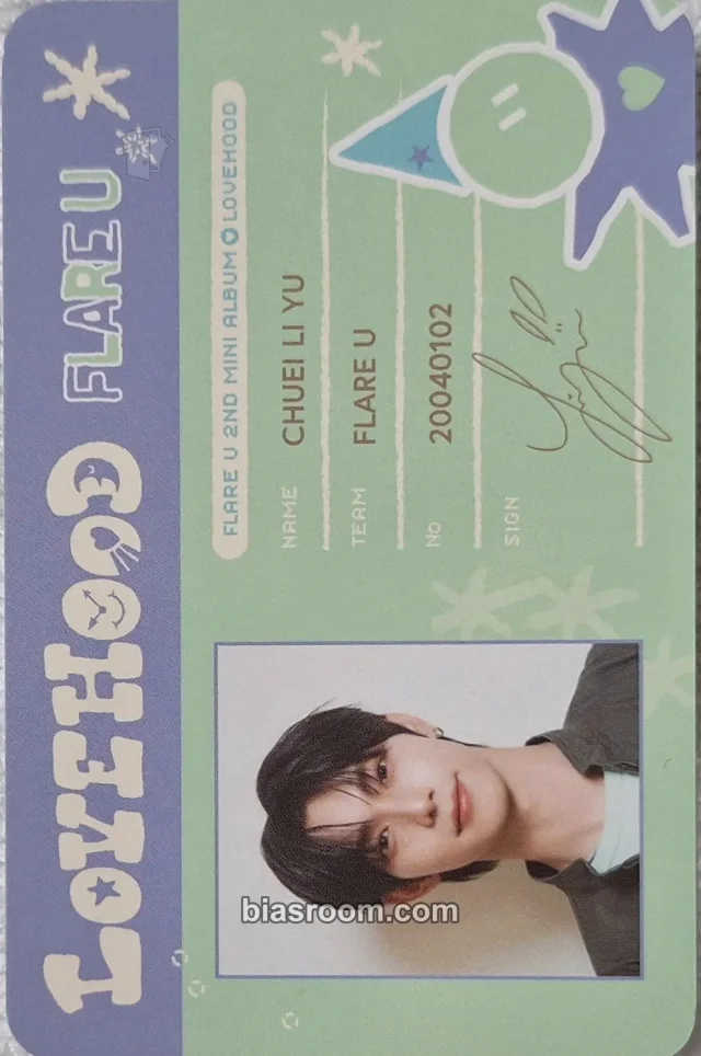 Chuei Li Yu FLARE U LOVEHOOD K-pop photocard