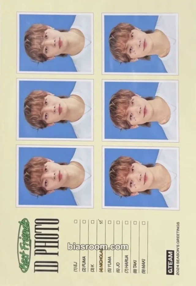 Nicholas &TEAM 2024 Seasons Greetings K-pop photocard