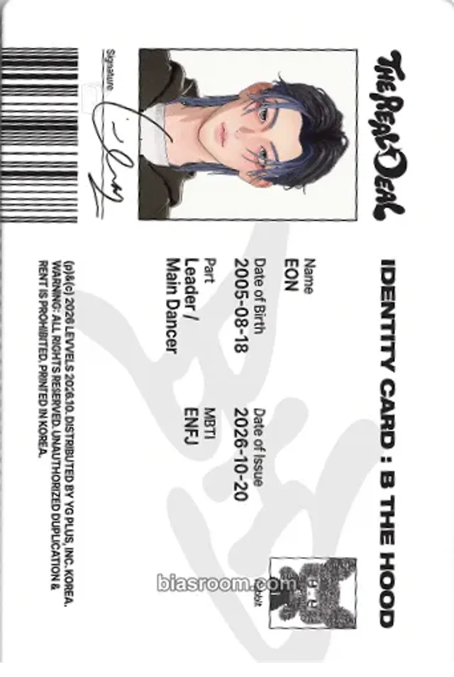 Eon B THE HOOD THE REAL DEAL K-pop photocard
