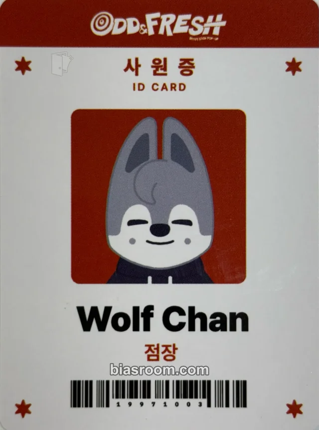 Bang Chan Stray Kids ODD&FRESH Pop-Up Store K-pop 小卡
