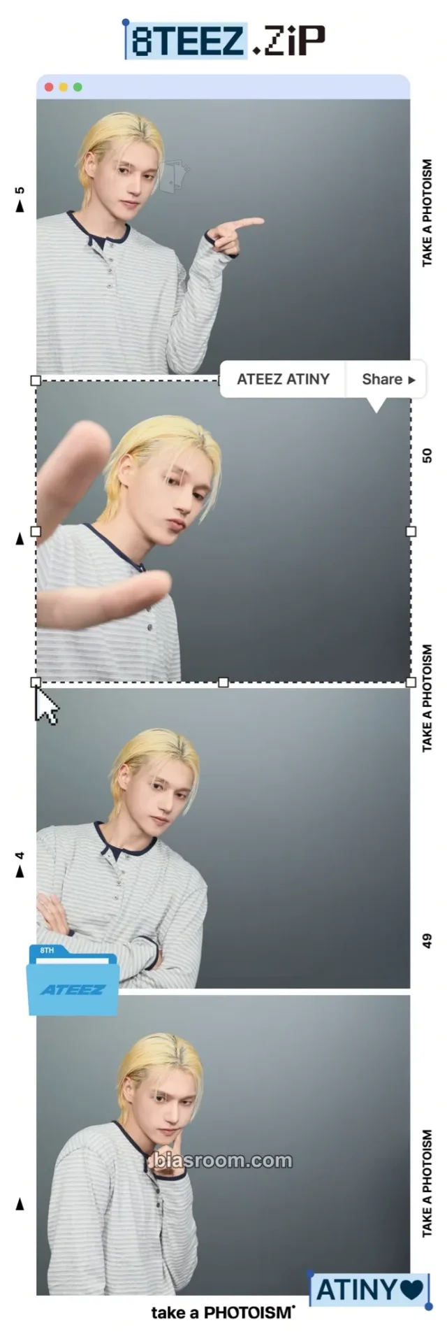 Wooyoung ATEEZ Photoism × ATEEZ K-pop photocard