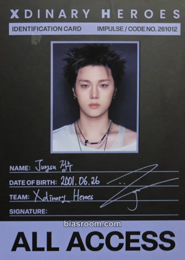 Jungsu Xdinary Heroes IMPULSE K-pop photocard
