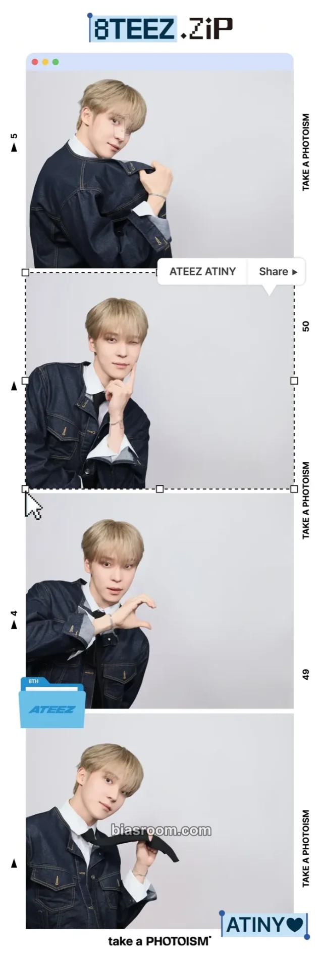 Photocard K-pop Yunho ATEEZ Photoism × ATEEZ