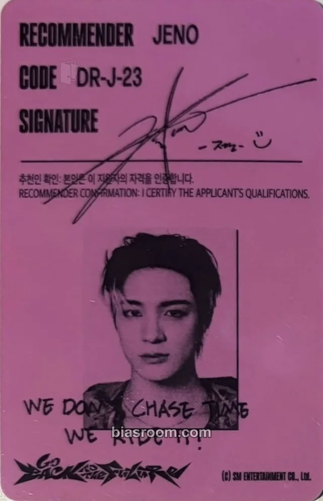 Jeno NCT DREAM Go Back to the Future K-pop photocard